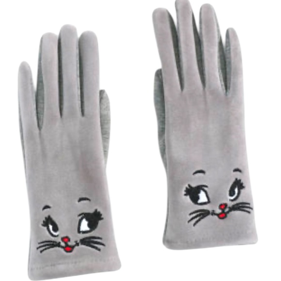 Gray Cat Face Gloves - Picture 1 of 4